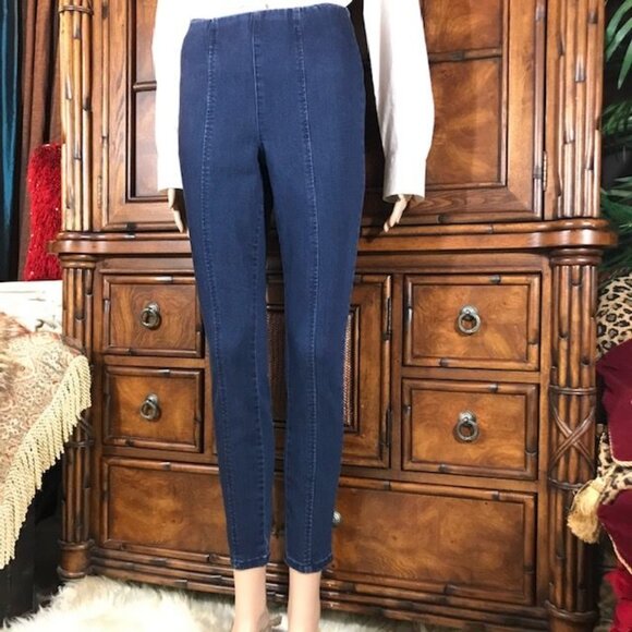 NWOT Motto Dark Wash Hollywood Waist Top Seamed Stretch Ankle Jean - Picture 2 of 10